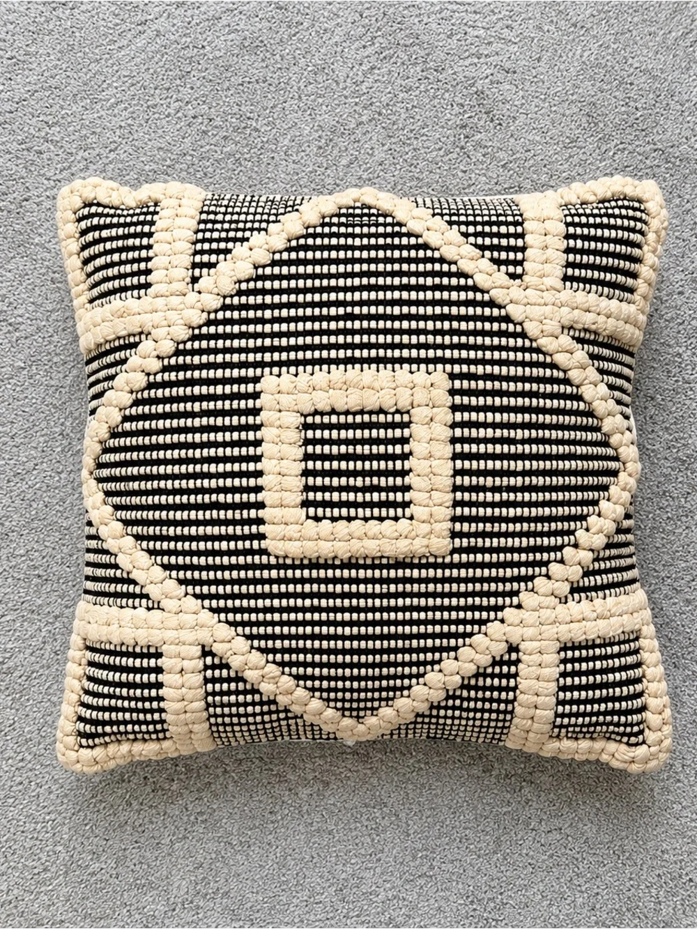 Opalhouse Target Handwoven Black and Cream Geometric Decorative Pillows (2)